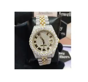 41MM Qualidade Premium Handmade Luxo VVS Moissanite Diamante Studded Iced Out Assista Hiphop Movimento Automático Relógios Para Ele