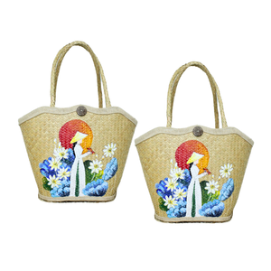 Producto caliente, bolso de mano de jacinto de agua artesanal para trajes casuales o de Resort con alta calidad - Product Image 1