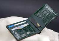 Dompet Lipat Kulit Asli Motif Buaya Berkualitas Tinggi, Banyak Slot Kartu, Modern, OEM, Cetak Kustom