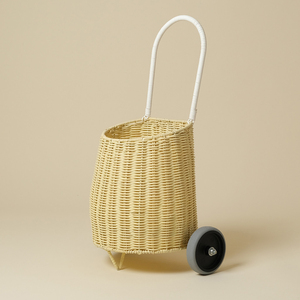 Cesta de compra con ruedas, carrito de mimbre, canasto, precio barato, colores personalizables - Product Image 2
