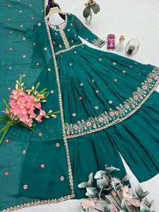 Ensemble Anarkali de Luxe en Georgette Brodé Unity Luxure avec Dupatta – Tenue d'été respirante, idéale pour les fêtes et les occasions spéciales - Product Image 6