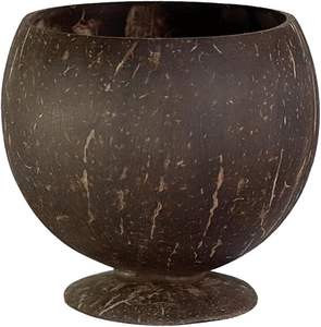 Tazón de cáscara de coco natural de alta calidad con base, vajilla sostenible para restaurantes, venta directa de fábrica de Vietnam al por mayor - Product Image 1