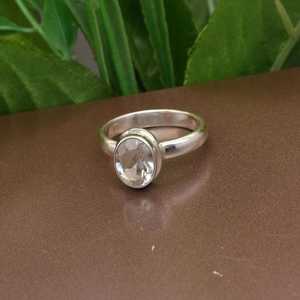 Handmade Designer 925 Sterling Silver Fine Jewelry <b>Ring</b> Customized Natural <b>Crystal</b> Quartz Gemstone Eternity Bezel Setting - Product Image 4