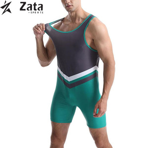 ชุดซิงเกิลเล็ตมวยปล้ำชายคุณภาพสูง ZATA SPORTS ผลิตตามสั่ง ขายส่งจากโรงงาน ผลิตจากผ้าสแปนเด็กซ์/โพลีเอสเตอร์ ยืดหยุ่นได้ - Product Image 5