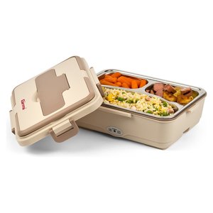 VIVANDIERE Big Beige SC03 60W Food Warmer 1Lt Self-Heating <b>Lunch</b> <b>Box</b> for Girmi New Zealand - Product Image 3
