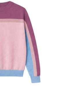 <b>Men</b> Crew Neck Wool <b>Knit</b> Sweater Pink Purple Blue Color Block Long Sleeve Winter Casual Pullover Soft Warm Knitwear Top - Product Image 4