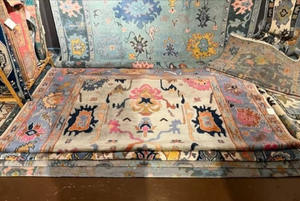 High Quality Hand Knotted Wool Bamboo Silk Embroidered <b>Rug</b> Abstract Area <b>Rugs</b> for Home Decor Living Hall Door Prayer Office - Product Image 2