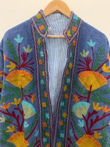 TNT Veste en coton brodé Suzani Veste courte brodée en velours Vêtements pour femmes Manteau disponible au meilleur prix - Product Image 6