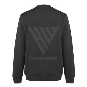 Sweat-shirt en coton uni avec logo personnalisé d'usine, prix de gros, sweat-shirt à col rond pour homme, best-seller - Product Image 2