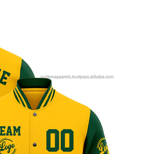 Chaqueta universitaria con estilo al por mayor, prendas de vestir exteriores para eventos a juego con cuello levantado y decoración bordada frontal, venta al por mayor - Product Image 4