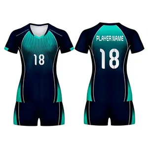 ชุดยูนิฟอร์มวอลเลย์บอลหญิง ปรับแต่งได้ หมายเลขเสื้อ 18 ระบายเหงื่อได้ดี คอวี แขนสั้น - Product Image 1