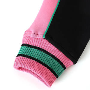 Ensemble veste bomber et pantalon de jogging unisexe de style universitaire brodé personnalisé XAKA, hiver, capuche, imperméable, rose, vert, logo sur le devant - Product Image 3