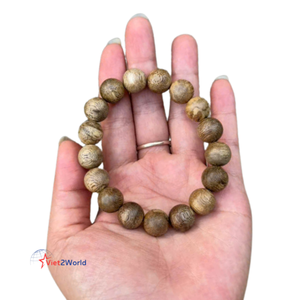 Superior Fashion 100% Natural <b>Wood</b> <b>Beads</b> High Quality Underwater Vietnam Oud <b>Bracelet</b> with 17 <b>Beads</b> Size 12mm - Product Image 3