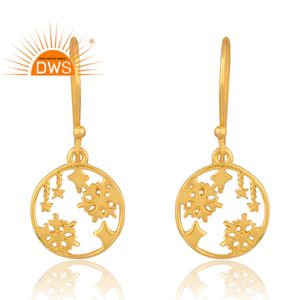 Meilleure vente 925 argent sterling plaqué or 18 carats boucle d'oreille demi-bijoux fins pour femmes cadeau pour elle - Product Image 1