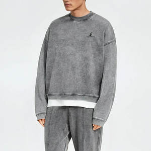 Sweat-shirt délavé à l'acide léger et basique avec un tissu lisse et un attrait classique Sweat-shirt délavé à l'acide - Product Image 2