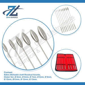 Bakes 9.0mm Stainless Steel Common Duct Rosebud <b>Urethral</b> <b>Sounds</b> Dilator Pakistani Manufacturer Surgical Instruments Basis - Product Image 4