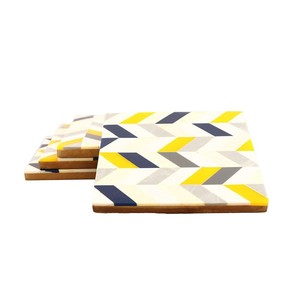 Posavasos cuadrado con incrustaciones de hueso para taza de café, posavasos cuadrado de perlas, hecho a mano, alta calidad, venta al por mayor - Product Image 3