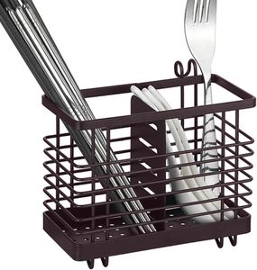 Porte-ustensiles égouttoir et organisateur suspendu support à couverts en métal pour panier de rangement de couverts de cuisine Caddy porte-couverts - Product Image 5