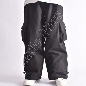 Pantalon de snowboard Uniesx noir avec doublure thermique en polaire et pantalon de snowboard à taille ajustable - Product Image 1