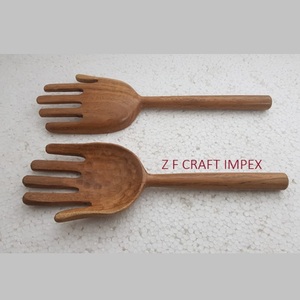 Luxury Hotel & Wedding Wooden Salad Server Set With Comfort Handle Custom Color and Low MOQ for Kitchen Use <b>Serving</b> <b>Spoons</b> - Product Image 3