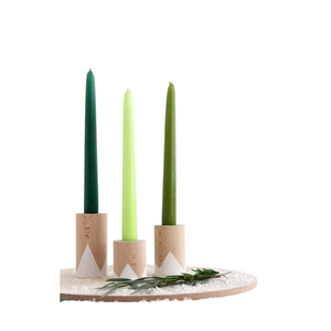 ROSHAN HANDICRAFTS RH-M064 Handmade Natural Wood <b>Tapered</b> <b>Candle</b> Stand 2-color Laminated Finish Valentine's Day Wedding Parties - Product Image 3