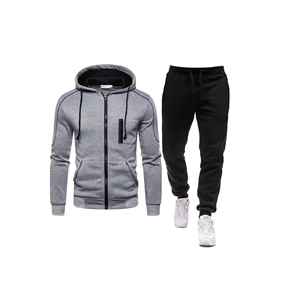 2025 coton Polyester vêtements de sport survêtement en gros survêtement personnalisé pour hommes surdimensionné à capuche et pantalons survêtements - Product Image 4