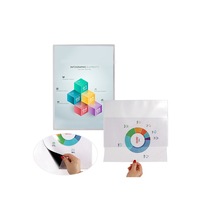 Porte-documents magnétique transparent A4 réutilisable, cadre en PVC, dos entièrement magnétique, insertion facile, affichage sur surface métallique, forme de dossier
