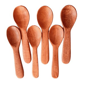 Ensemble de 2 cuillères de service en bois de manguier rouge et blanc Ensemble de 2 serveuses à salade en bois Ensemble de 2 KETCHENWAR UNIQUE FAIT À LA MAIN - Product Image 5