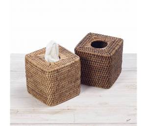 Innovative Unisex Small <b>Square</b> Rattan Tissue Box Minimalist Woven Frame Cover Open Closure 1-1.9L Waterproof Home Furniture - Product Image 3