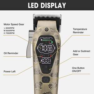 Kit de démarrage professionnel sans fil pour barbier avec lame en T, kit de coupe et de toilettage des cheveux IPX7 pour hommes, tondeuse à barbe, tondeuse à cheveux pour hommes - Product Image 3