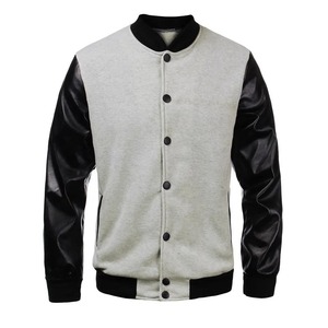 Veste de baseball universitaire à manches basiques en cuir taille XS pour hommes personnalisée à col montant Nouveaux vêtements d'extérieur Style High Street - Product Image 4