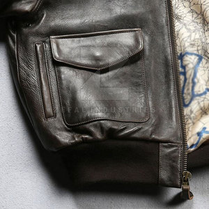 Vêtement de mode en gros, veste bomber en cuir pour homme, logo personnalisé sur le devant, col montant, imperméable, écologique, veste d'hiver - Product Image 4