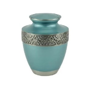 Urnes de crémation en cuivre bleu à prix raisonnables avec taille personnalisée disponible Urnes de crémation de style américain à vendre - Product Image 4