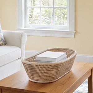 Oval Rattan <b>Table</b> <b>Basket</b> Handmade Storage <b>Baskets</b> Natural Rattan Modern Multifunction Made in Viet Nam - Product Image 4