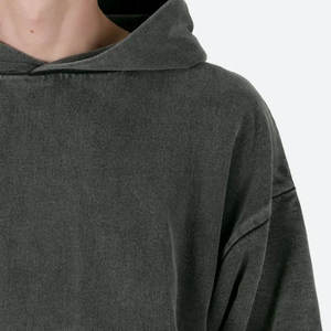 Sweat à capuche personnalisé oversize 100% coton lourd 350 GSM hommes pull Logo personnalisé 3d bouffée impression broderie sweats à capuche hommes - Product Image 5