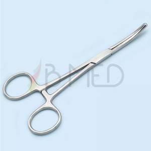 Fórceps de arteria hemostática Kocher de alta calidad, mordazas dentadas curvas de 5,5 pulgadas, 1x2 dientes, instrumentos quirúrgicos de acero inoxidable CE - Product Image 5