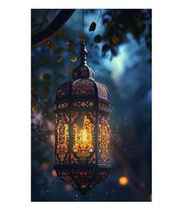 Lanterne de Ramadan en métal d'inspiration marocaine artistique parfaite pour la décoration élégante du Ramadan dans les maisons et les salles de prière - Product Image 4
