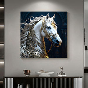 家居装饰艺术广场白马樱花帆布图片高清动物画客厅壁画 - Product Image 1