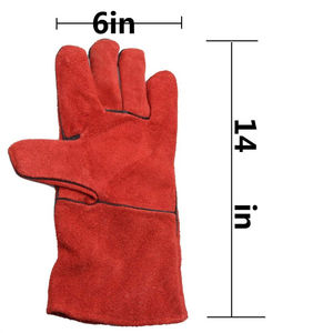 Guantes de trabajo de soldadura resistentes al calor de cuero de vaca de alta calidad para hombre, guantes de seguridad canadienses con forro - Product Image 5