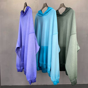 Ensemble sweat à capuche et pantalon de survêtement avec fermeture éclair complète vintage délavé à l'acide coupe carrée en coton éponge français col à capuche Streetwear - Product Image 5