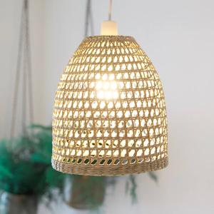 Hot Deal on Handcrafted Modern Round <b>Lampshade</b> Strong Seagrass & Rattan with Bamboo Accents Best Selection Ingredients - Product Image 5