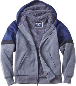 100% algodón forrado sólido Oversized Streetwear Hoodie - Product Image 1