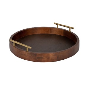 Lujo y elegante mármol blanco decorativo Frutis multiusos usado Hotel restaurante y bandeja para el hogar hecha a mano con mango dorado - Product Image 5