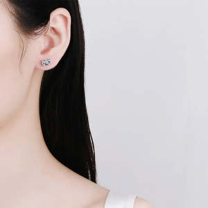 NOVAMART Fine 4 Ct Emerald Moissanite Stud <b>Earrings</b> Wholesale Export - Product Image 3