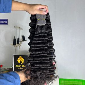 Paquetes de ondas profundas de un solo donante 100% Extensiones de cabello humano alineadas con cutícula natural vietnamita Extremos de cabello súper doblemente dibujados - Product Image 2