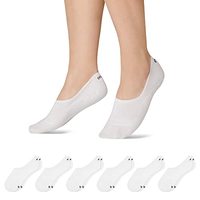Lot de 6 paires de chaussettes invisibles pour hommes et femmes, antidérapantes, en coton biologique, épaisseur standard, respirantes