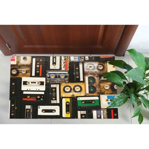 Alfombra Estampada: Diseño de Casete Nostálgico para Sala de Música y Decoración del Hogar, Alfombra de Terciopelo - Product Image 5