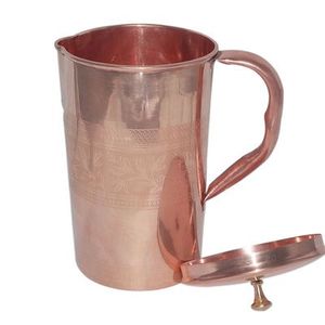 Pichet à eau en cuivre avec couvercle en métal or rose personnalisé de haute qualité pour hôtel restaurant Pichet à eau en cuivre - Product Image 4