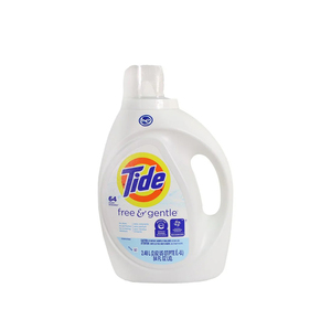 Detergente líquido Tide Free & Gentle en botellas grandes disponible para supermercados y distribuidores - Product Image 1