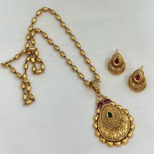 ชุดจี้เคลือบทองแบบโบราณพร้อมต่างหูสำหรับใส่ในงานแต่งงานสร้อยคอสำหรับผู้หญิงมีสไตล์ - Product Image 2